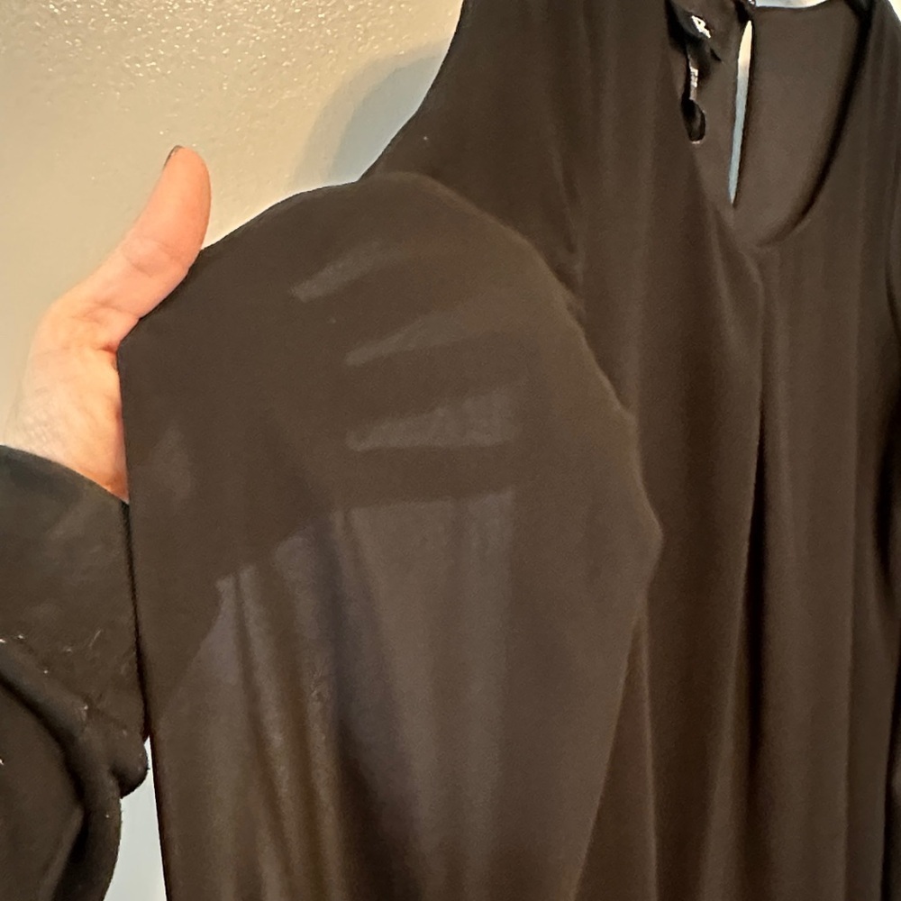 Iz Byer Black Long Sleeve Dress with Embellished Cuffs - Picture 3 of 10